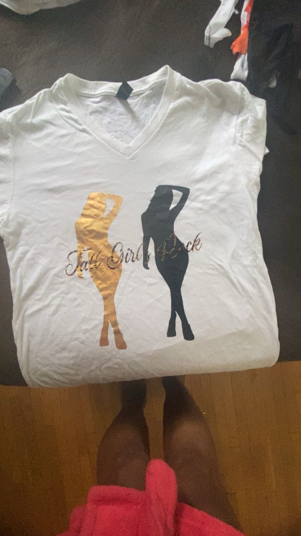 White V-Neck Tee - Silhouettes